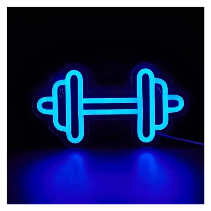 Dumbbell Shaped Neon Sign USB  - đánh giá và giá Home Gym Neon Sign