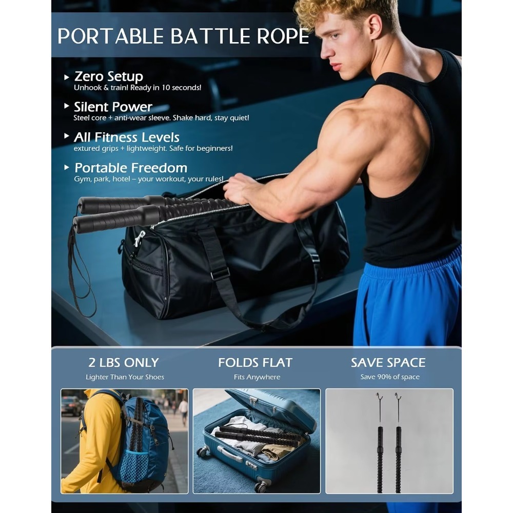 Ropeless Battle Ropes for Home - đánh giá và giá Battle Rope Heavy