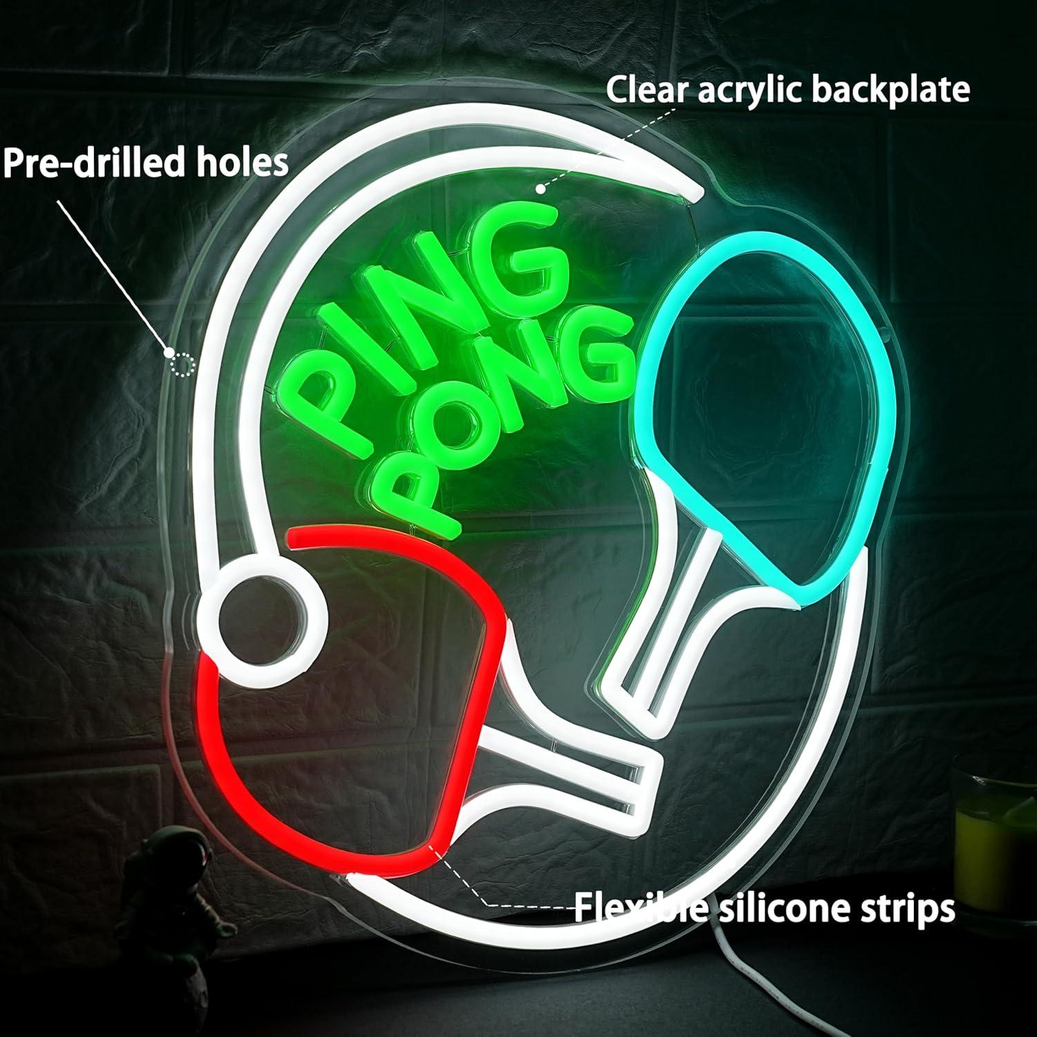 Ping Pong Neon Sign USB Dimmab - đánh giá và giá Home Gym Neon Sign